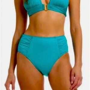 La Blanca NWT Size 8 “Goddess” High Waist Shirred Bikini Bottom (Bottom Only)